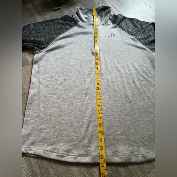 Adidas Climalite Training Long Sleeve Zipper Henley Top in Heathered Gray Size L - Picture 7 of 10